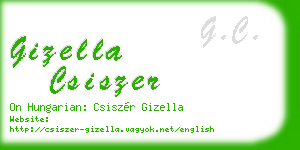 gizella csiszer business card