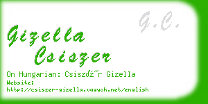 gizella csiszer business card